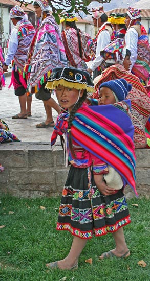 Dancers and musicians, Sunday Parade, Cusco