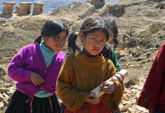 Peruvian children, Ninamarca, Andes