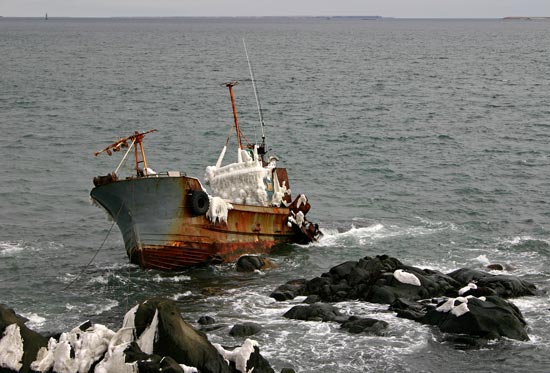 Shipwreck, Cape Nossapu, eastern Hokkaido
